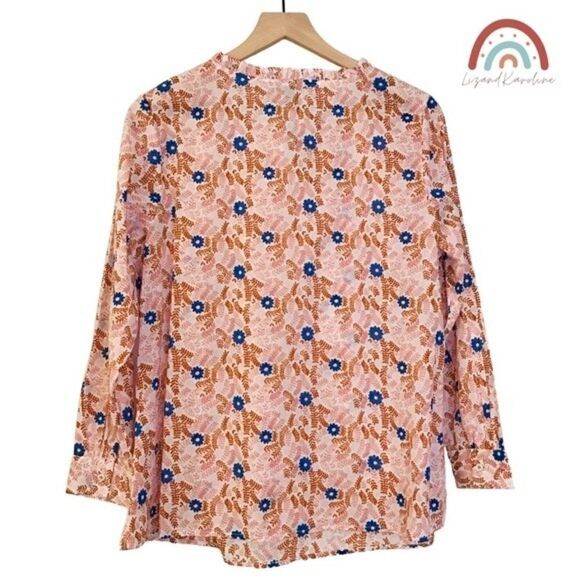 New! Talbots Pintuck Voile Floral Peasant Top Blouse Petite - Picture 3 of 11